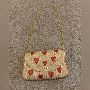 ♥️Straw heart stitched bag. Excellent used condition.♥️